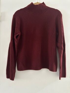 Brooks Brothers Ribbed Mock Neck Sweater - Burgundy